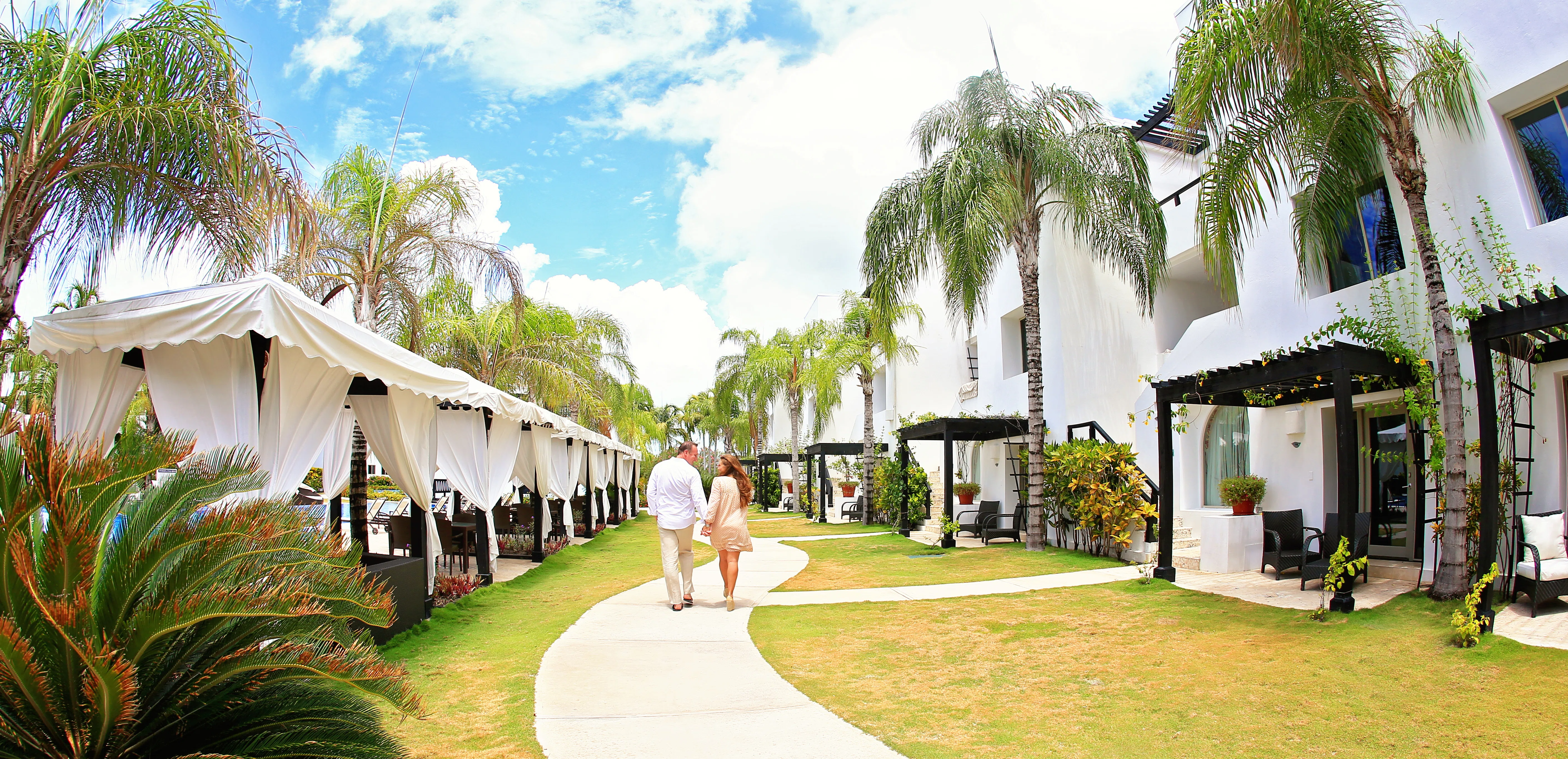 Wooden dock extending into the turquoise Caribbean Sea at Las Terrazas